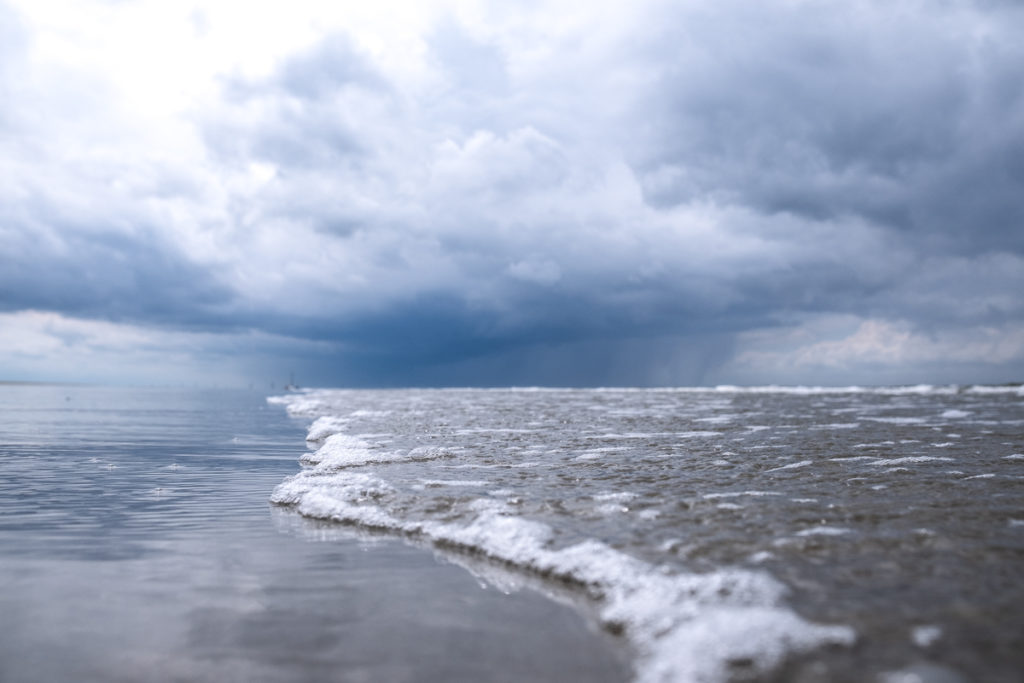 Unwetter auf der Nordseeinsel Borkum