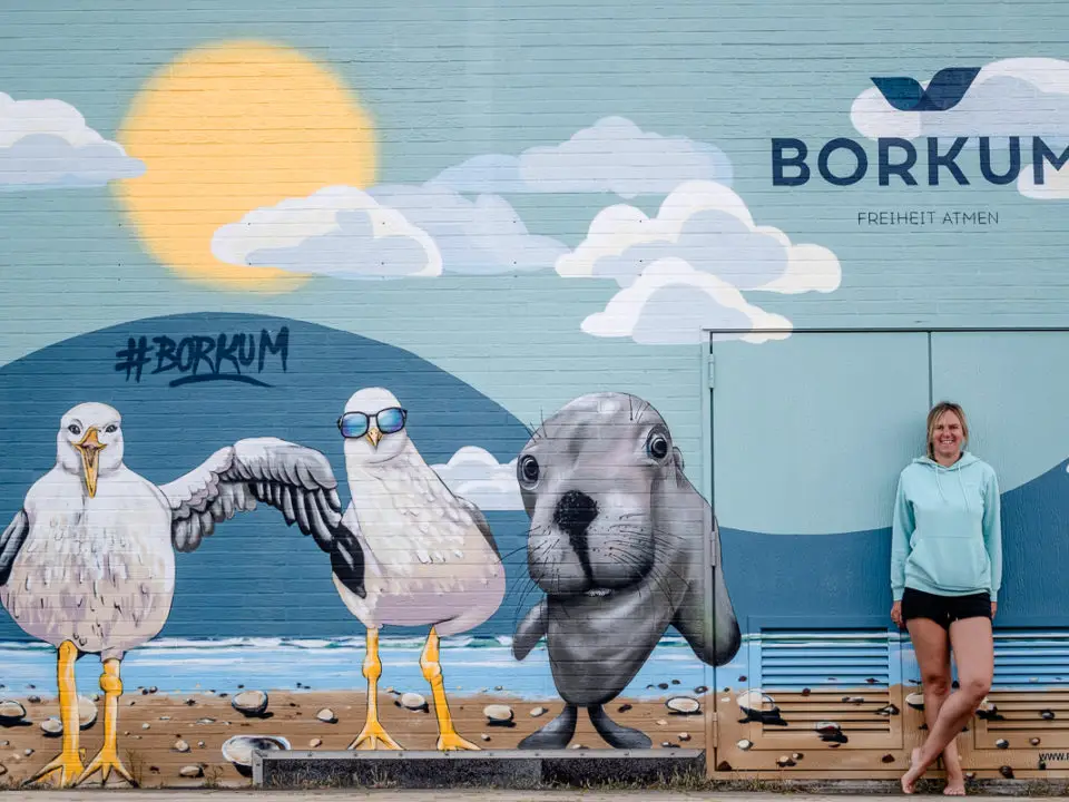 Graffiti auf der Nordseeinsel Borkum bei meinem Sommer-Urlaub als Alleinreisende